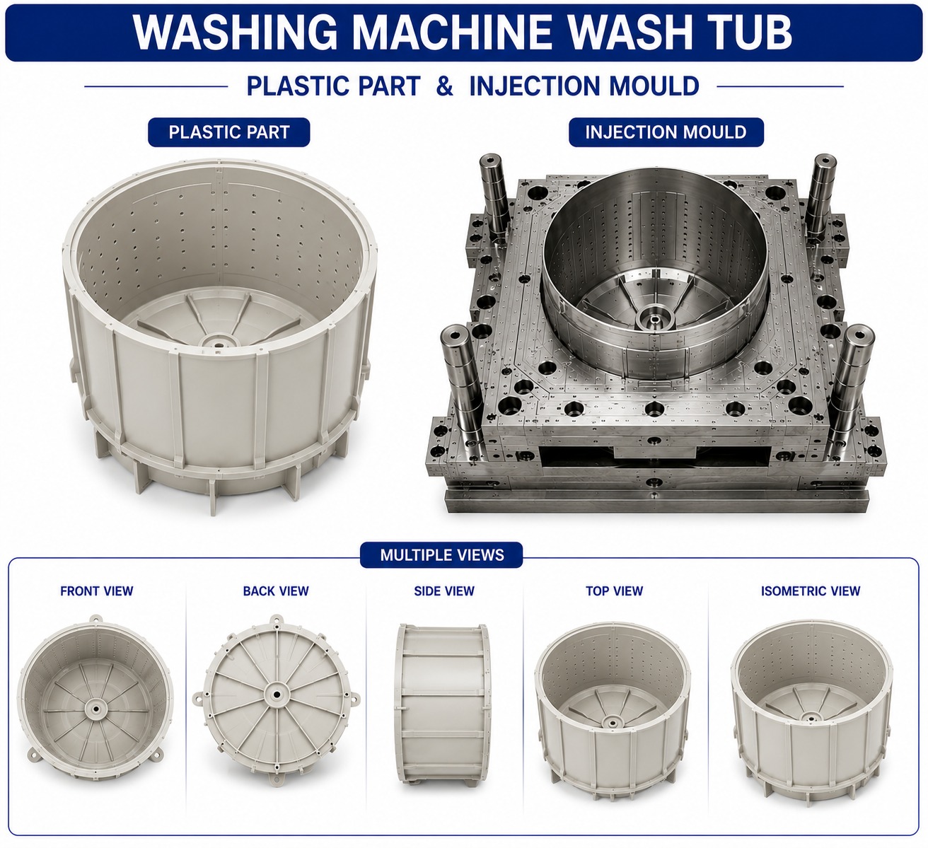 Washing Machine Plastic Wash Tub